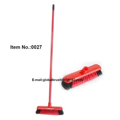 HQ0027 shinny color PP plastic long hard bristle floor brush