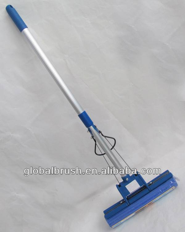 Hq525 27cm Hard Blue Single Roller Pva Mop W/ Telescopic Aluminum Handle